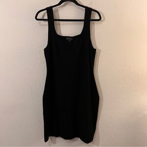 House of Harlow 1960 Black Knit Bodycon Mini Dress XL EUC Rayon/Nylon Scoopneck